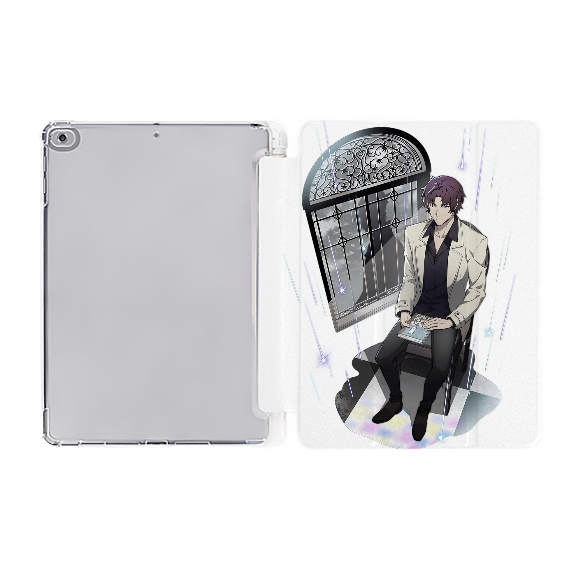（画像用） 文豪ストレイドッグス Bungo Stray Dogs IPad ケース ペン収納付き 三つ折りスタンド PUレザー×シリコン 対応機種9.5/10.5/10.9インチ